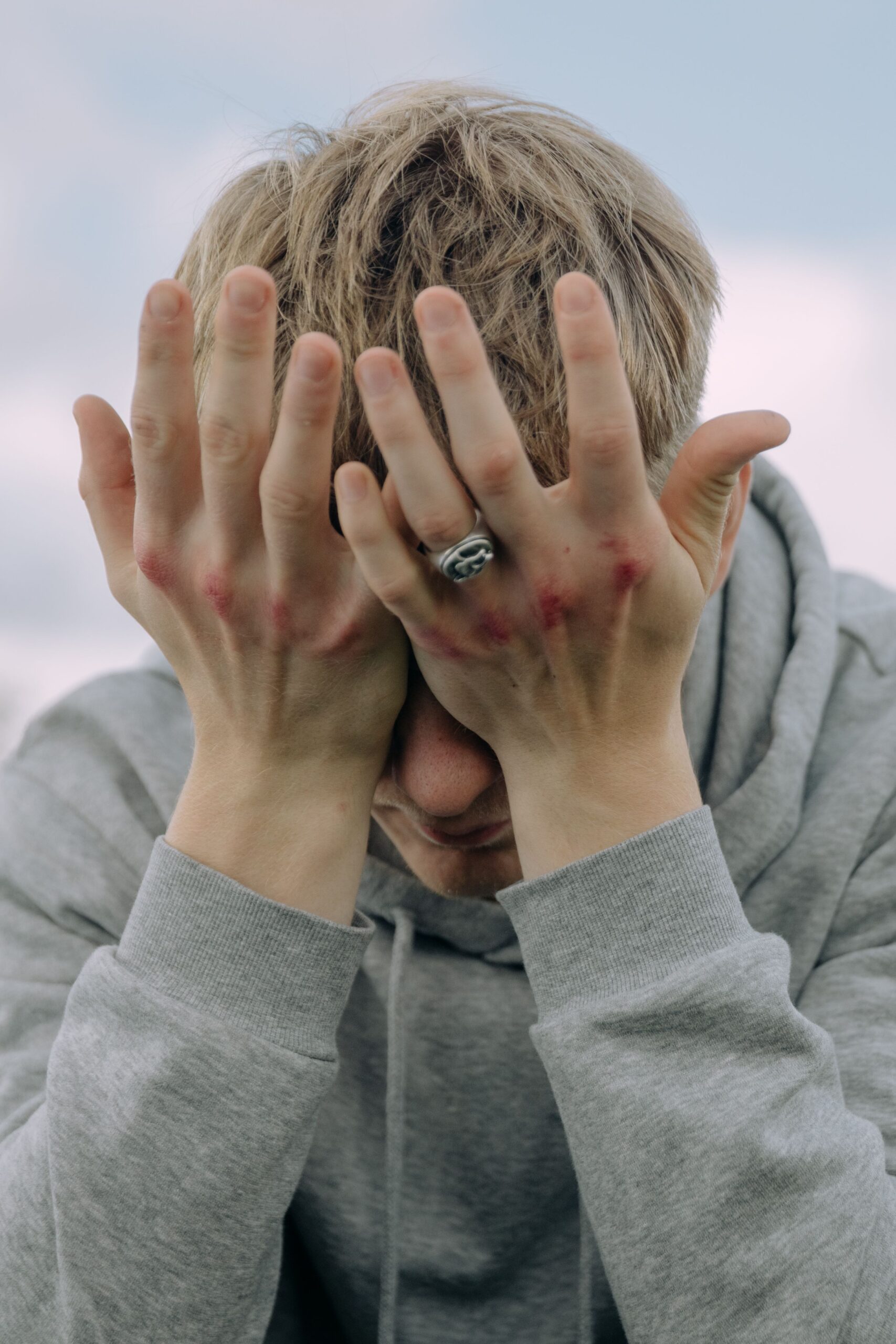 Person experiencing distress associated with addiction