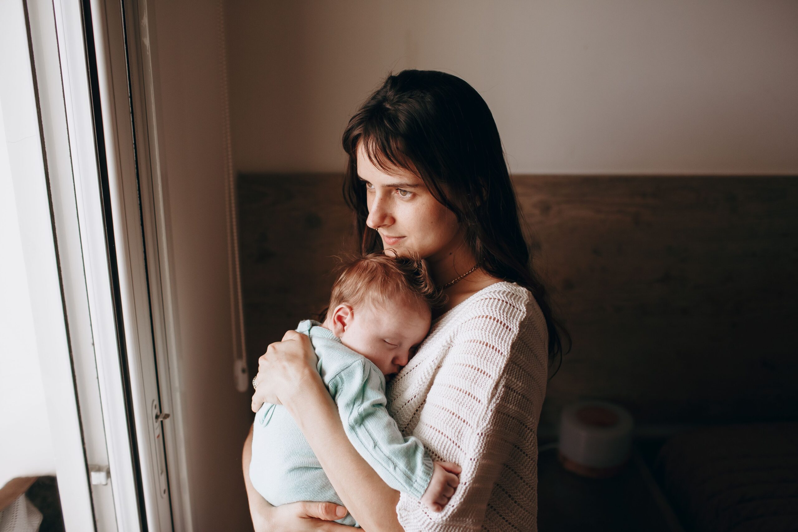 Mother spending time with her baby